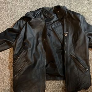 black leather jacket